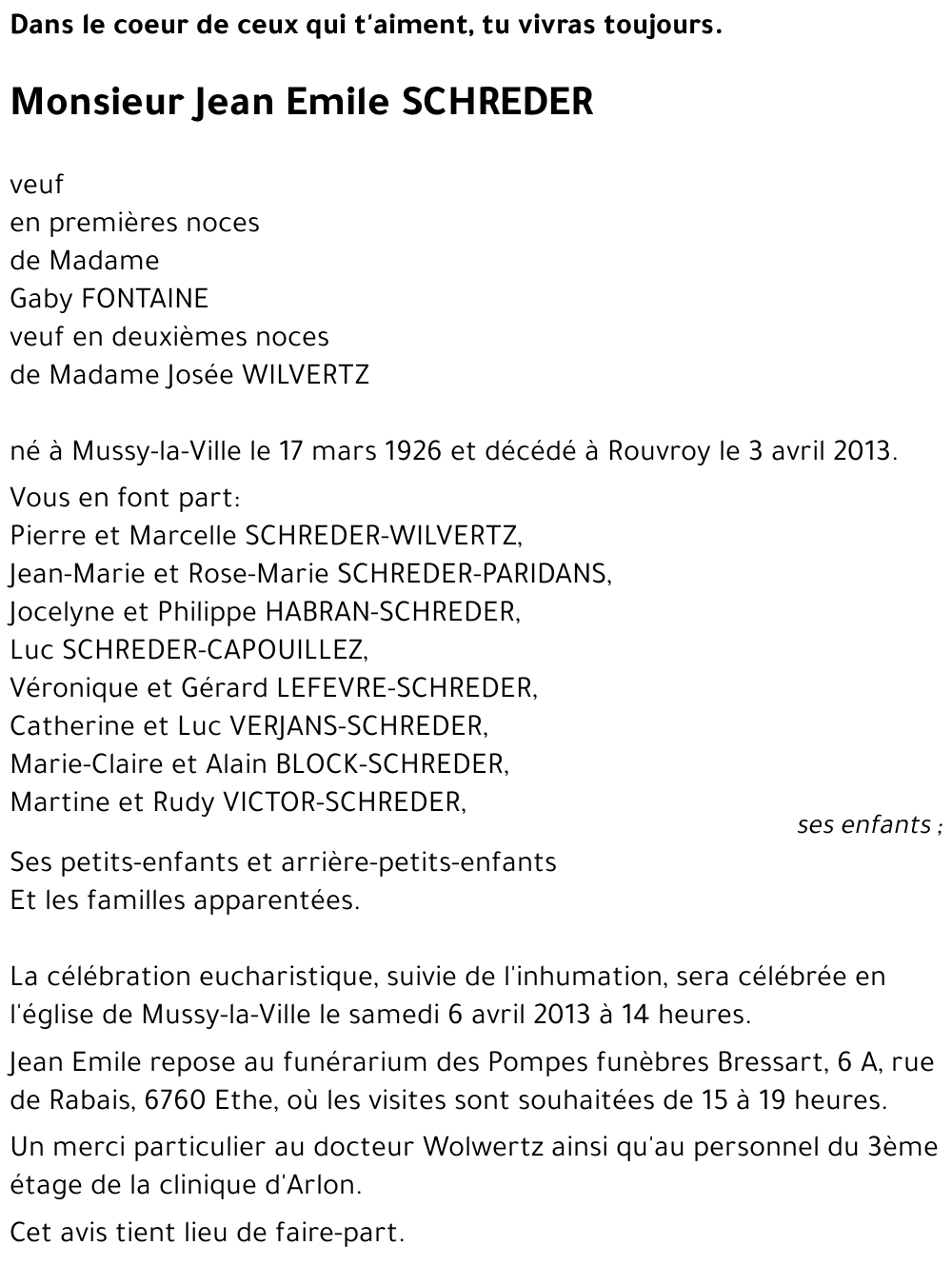 Jean Emile SCHREDER