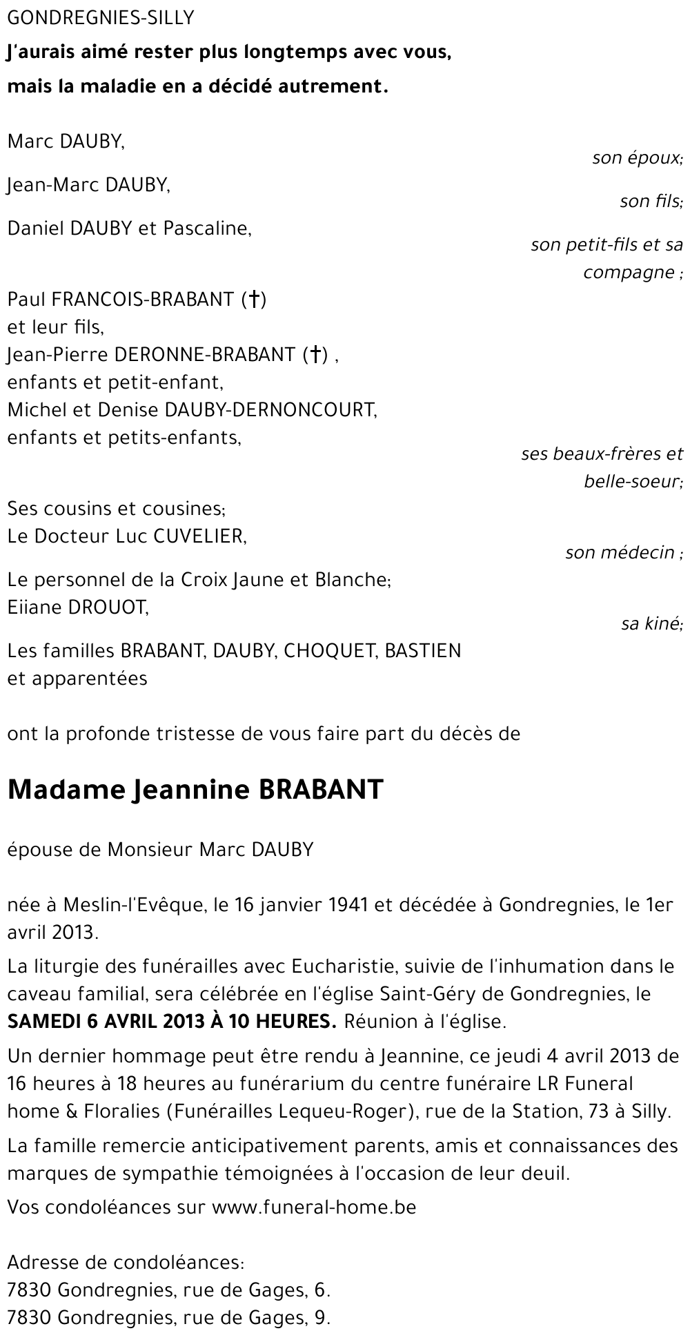 Jeannine BRABANT