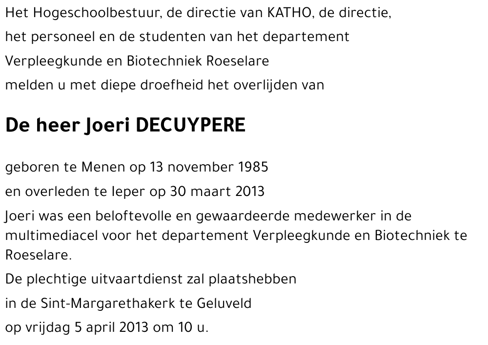 Joeri DECUYPERE