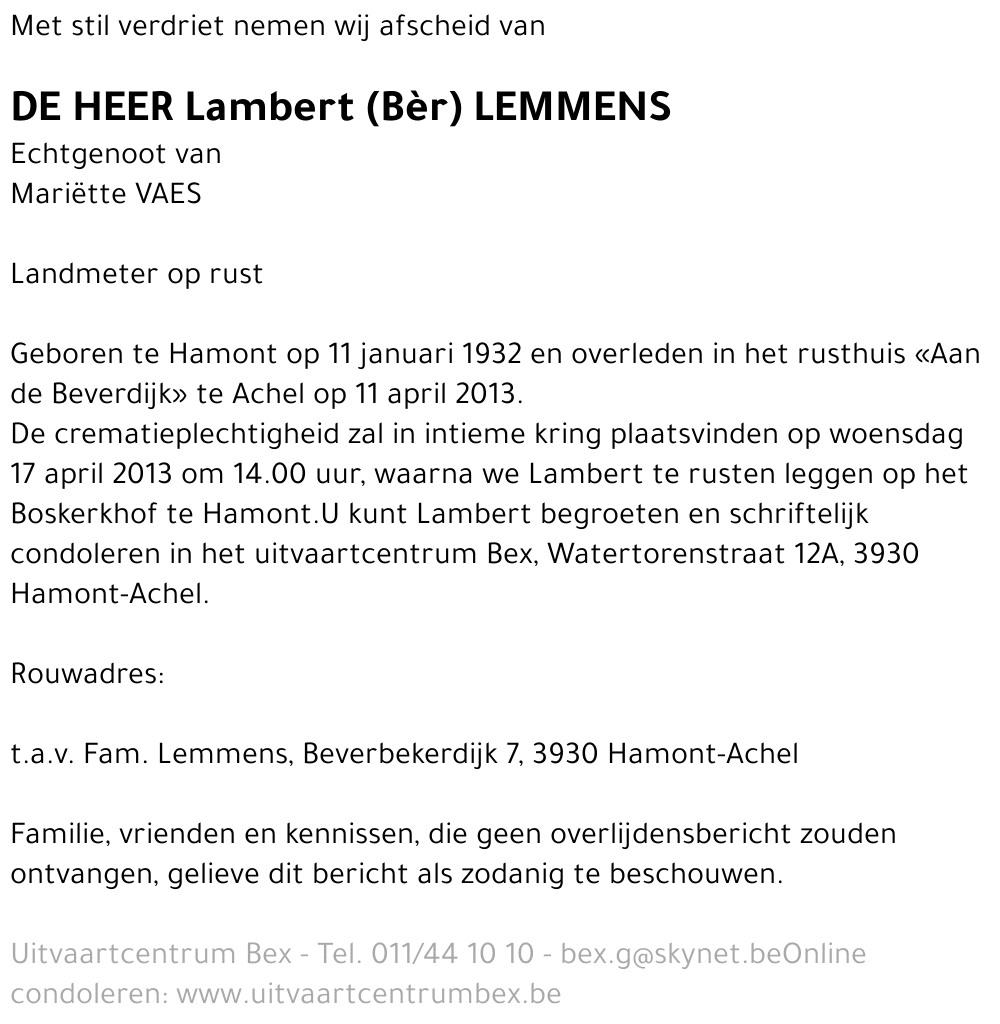 Lambert (Bèr) Lemmens