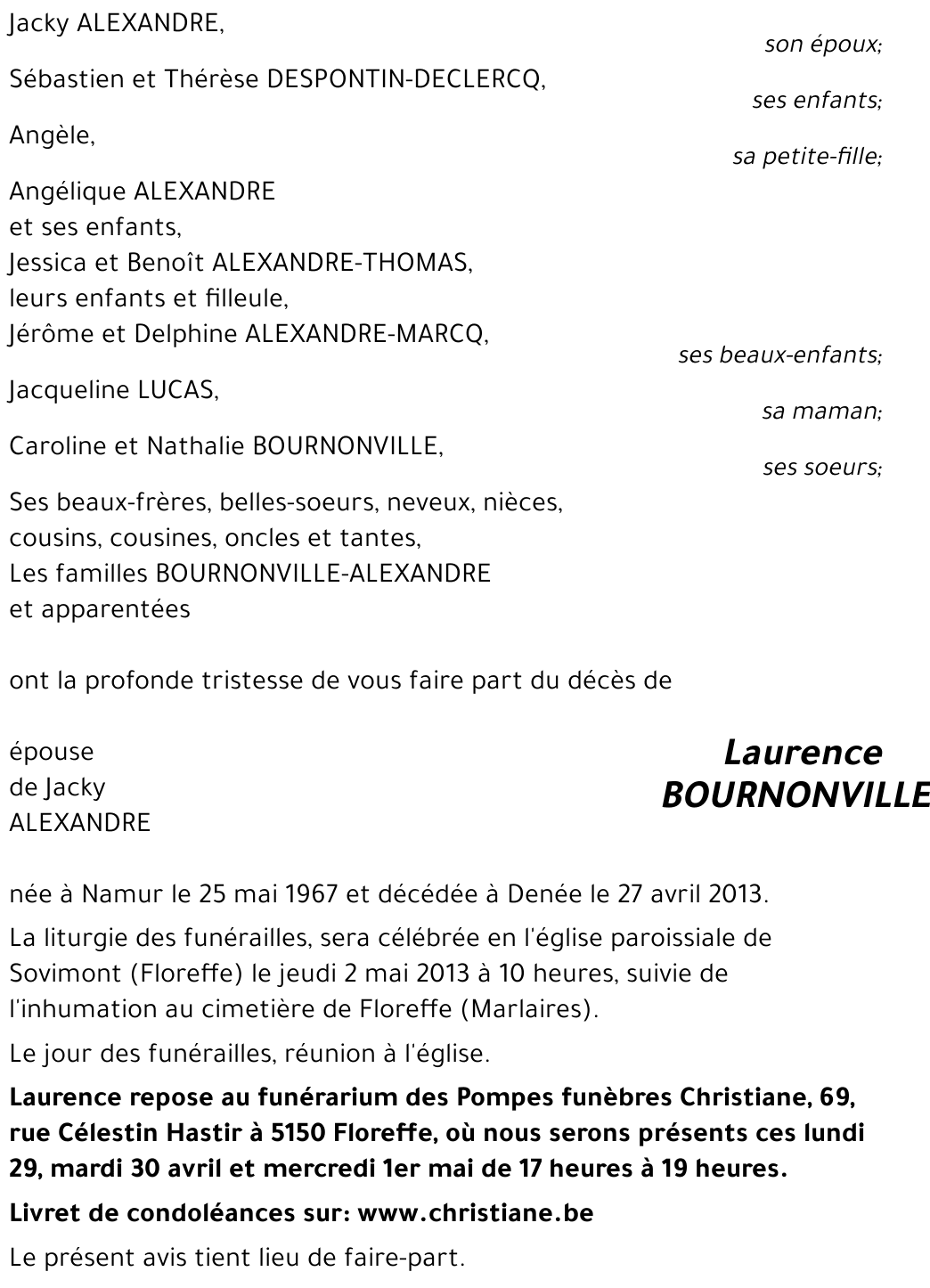 Laurence BOURNONVILLE