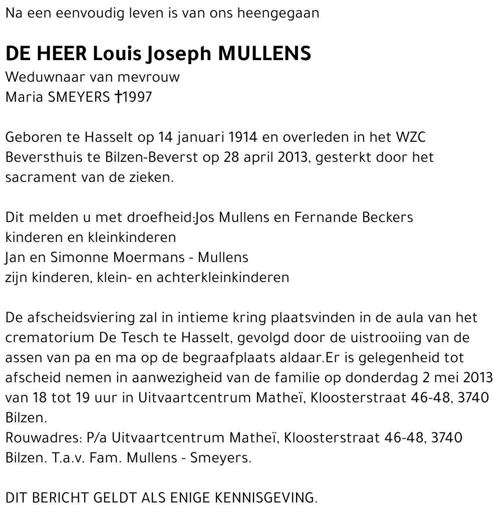 Louis Joseph MULLENS