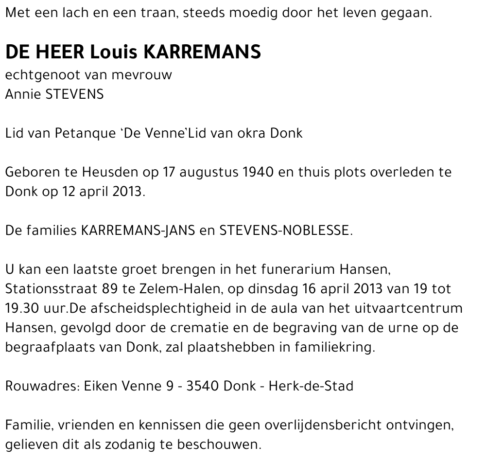 Louis KARREMANS