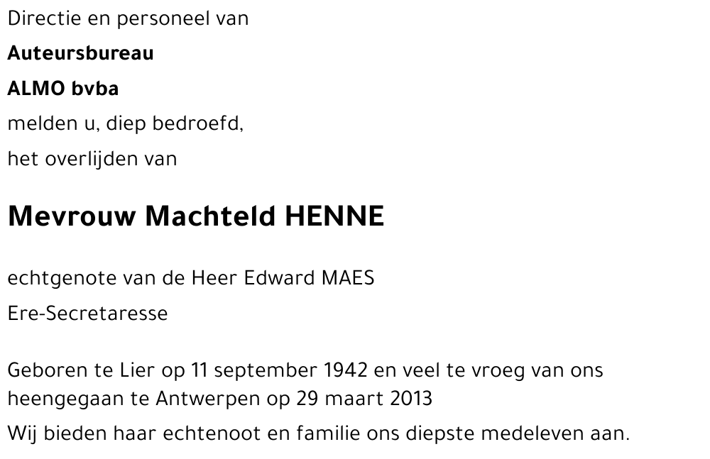 Machteld HENNE