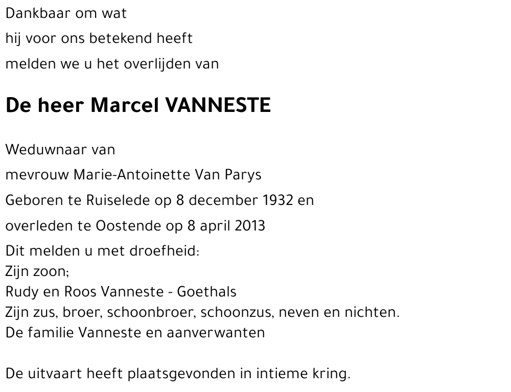 Marcel VANNESTE