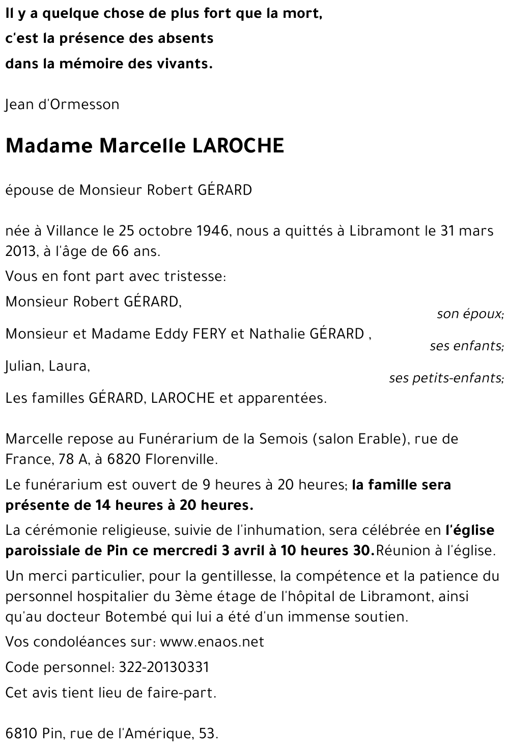 Marcelle LAROCHE