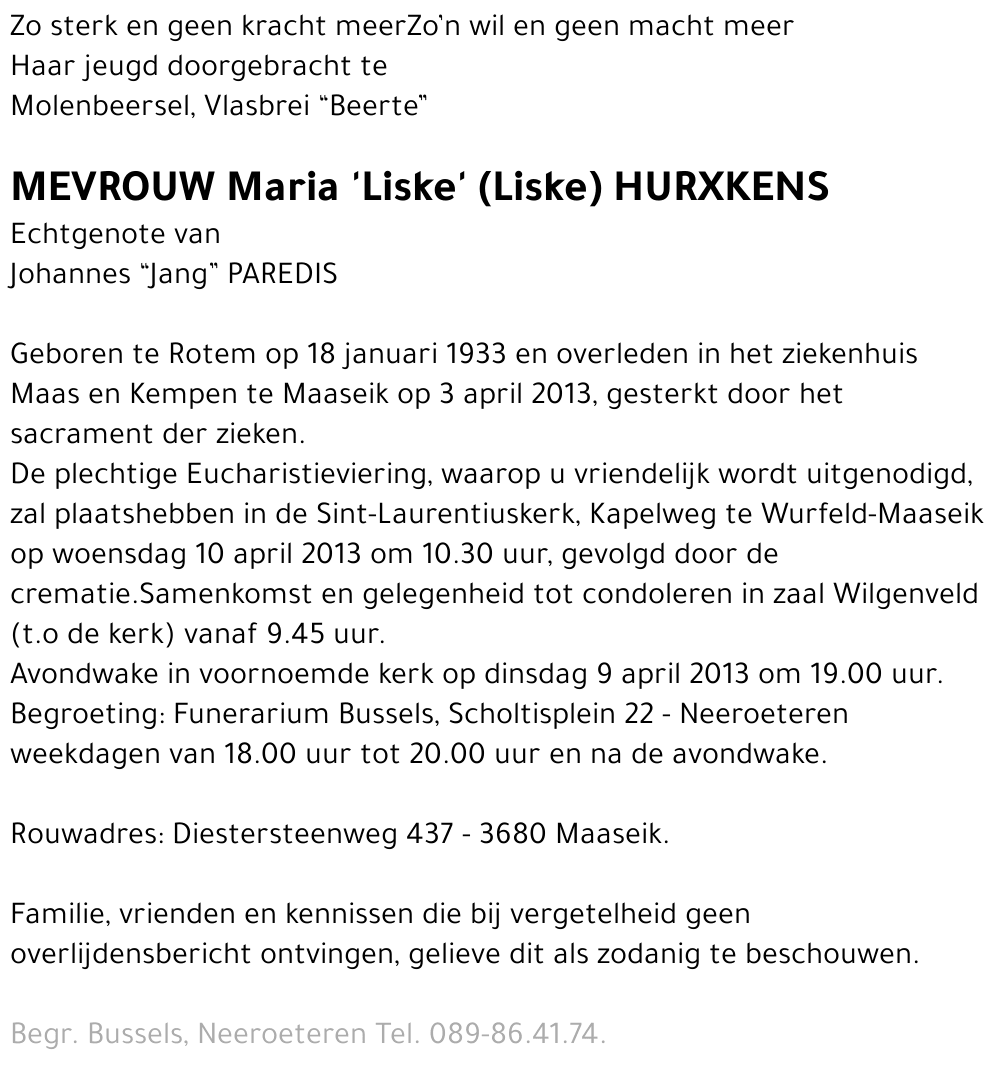 Maria 'Liske' Hurxkens