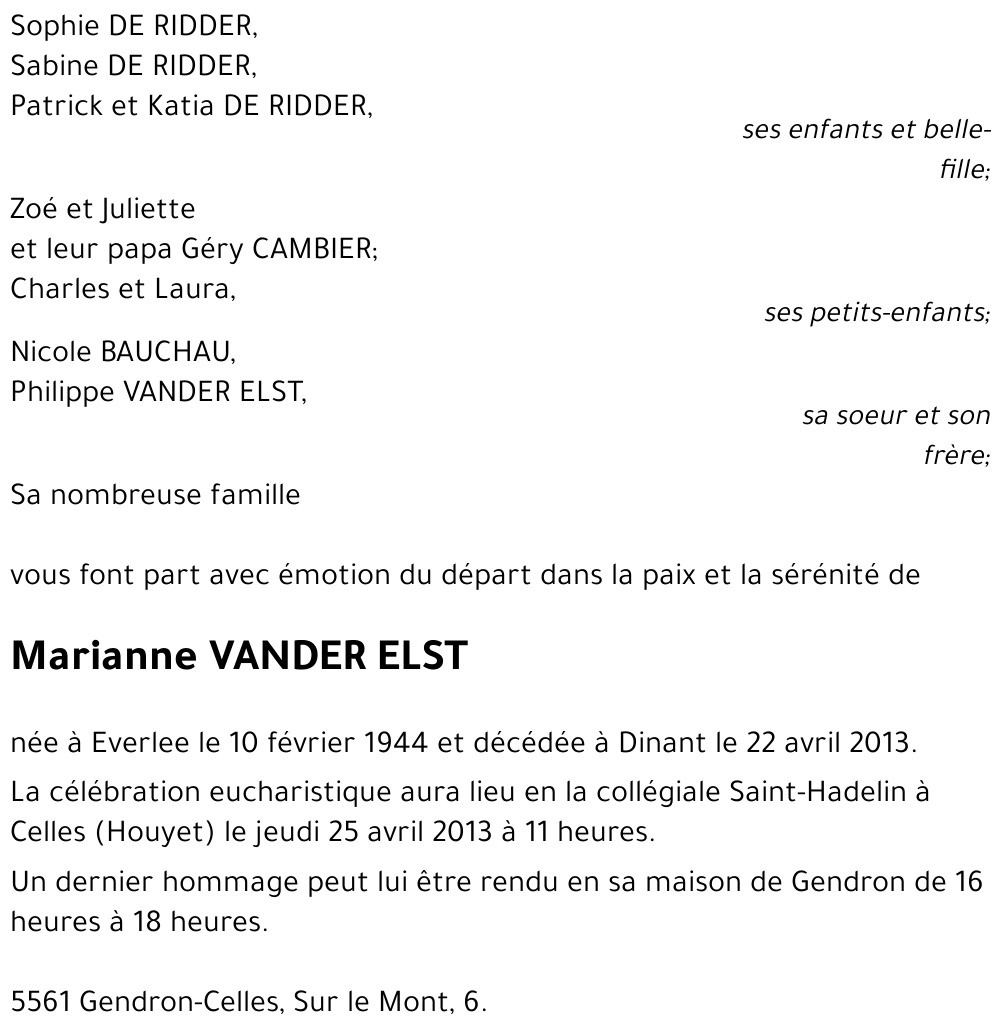 Marianne VANDER ELST