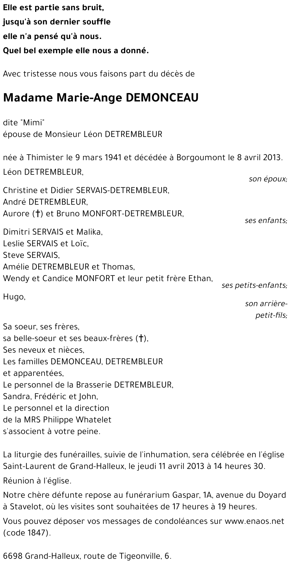 Marie-Ange DEMONCEAU