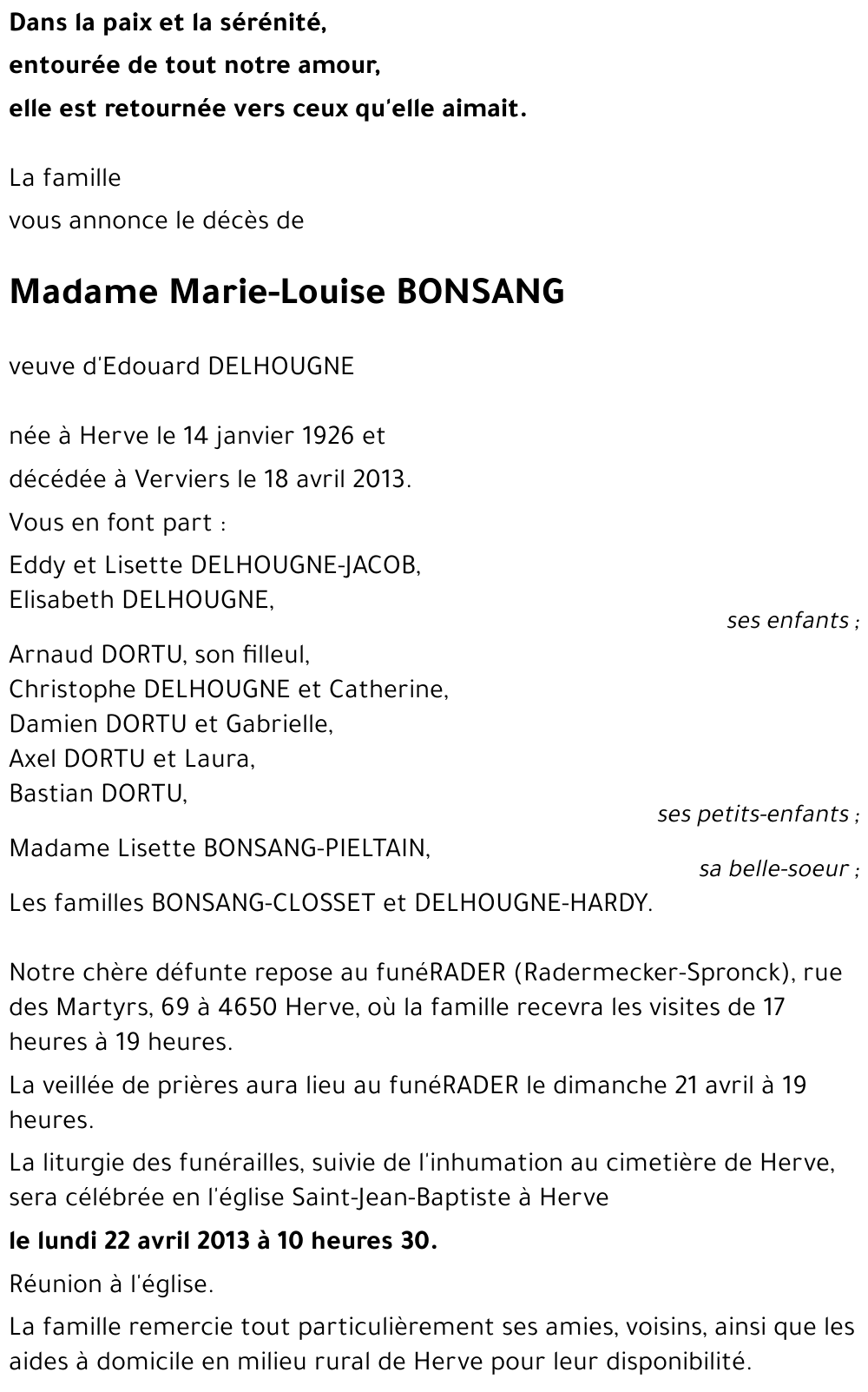 Marie-Louise BONSANG