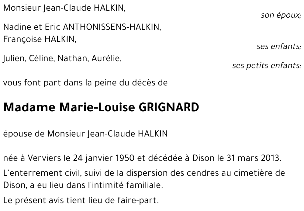 Marie-Louise GRIGNARD