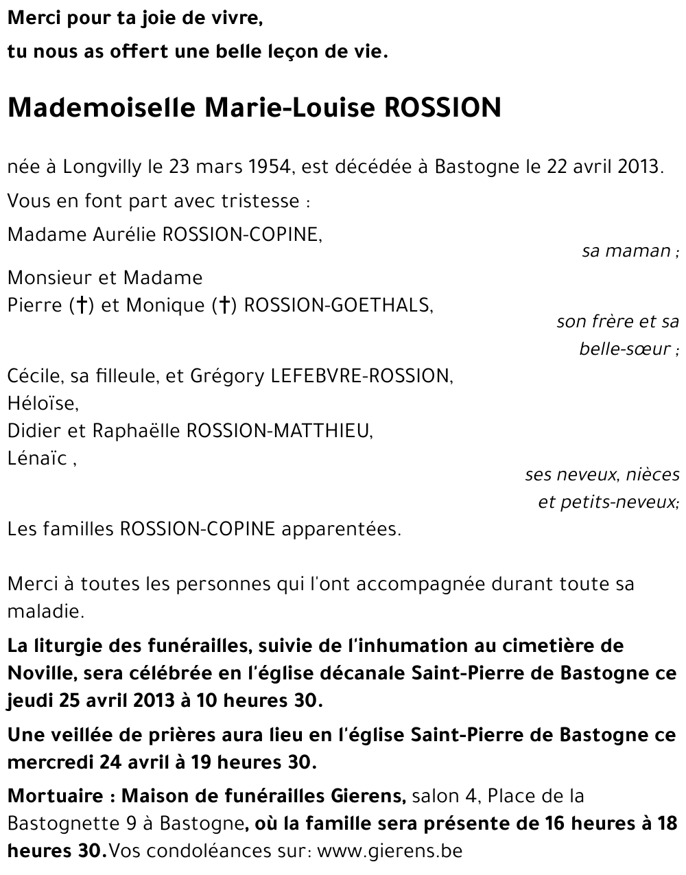 Marie-Louise ROSSION