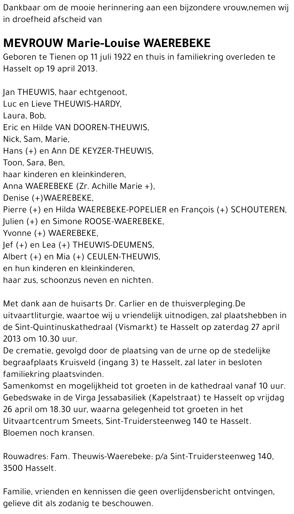 Marie-Louise Waerebeke