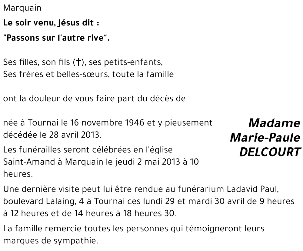 Marie-Paule DELCOURT