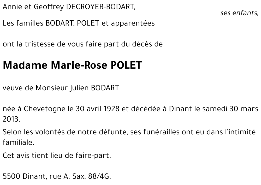 Marie-Rose POLET