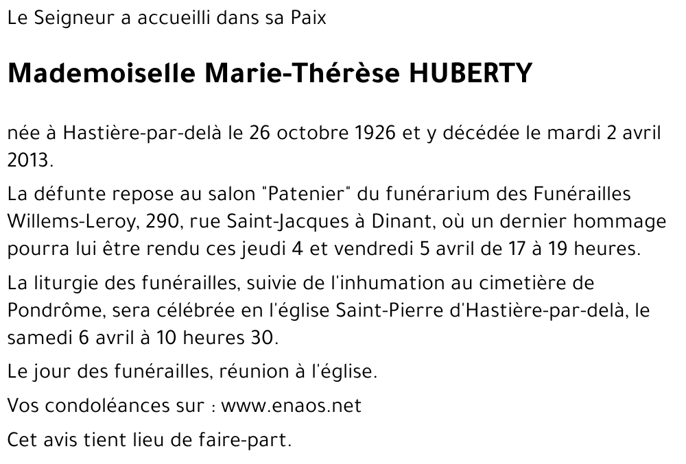 Marie-Thérèse HUBERTY