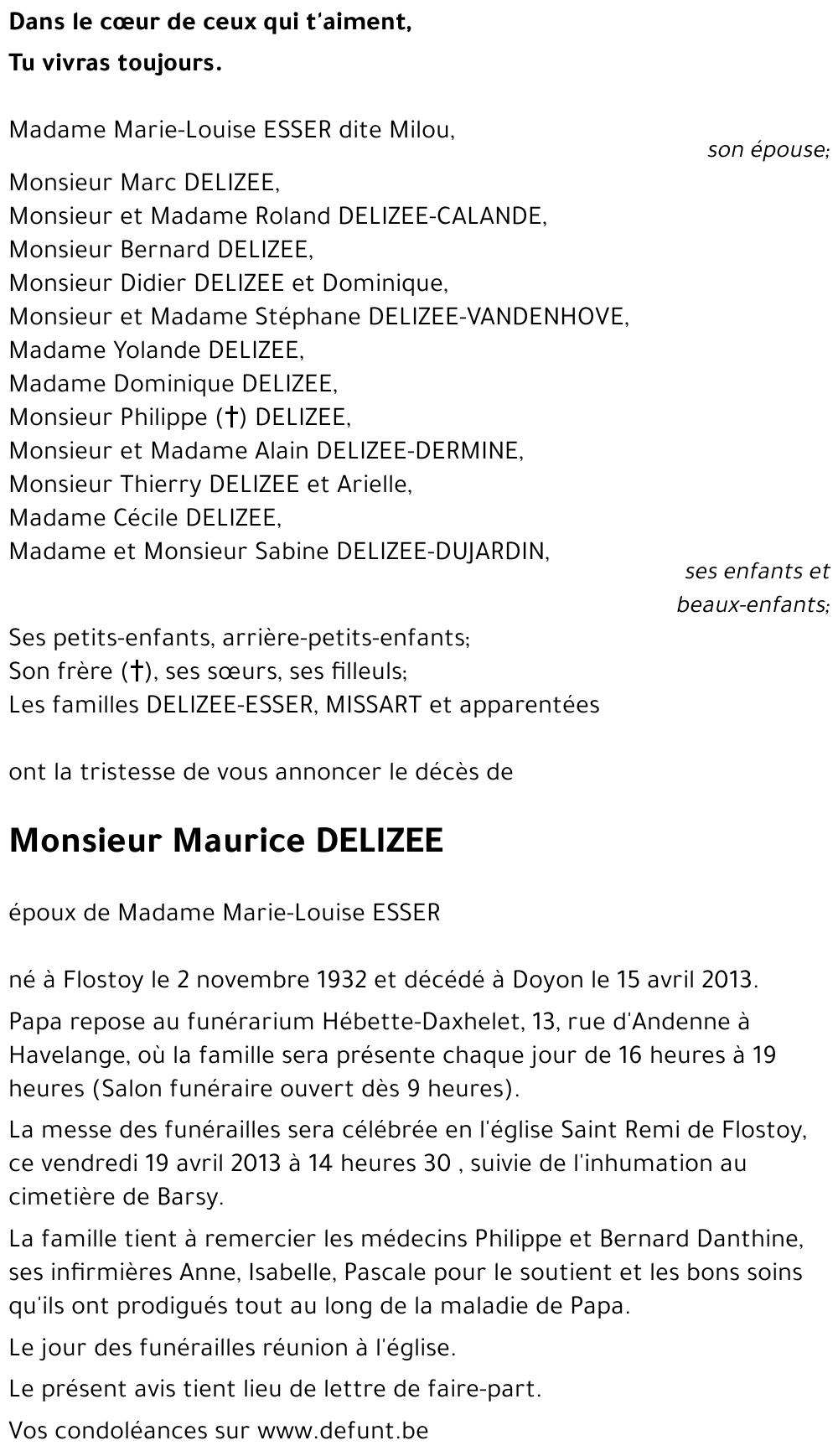 Maurice DELIZEE