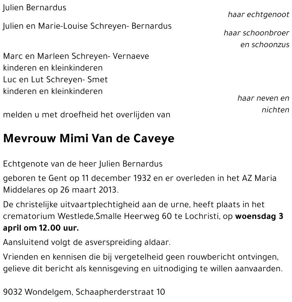 Mimi Van de Caveye