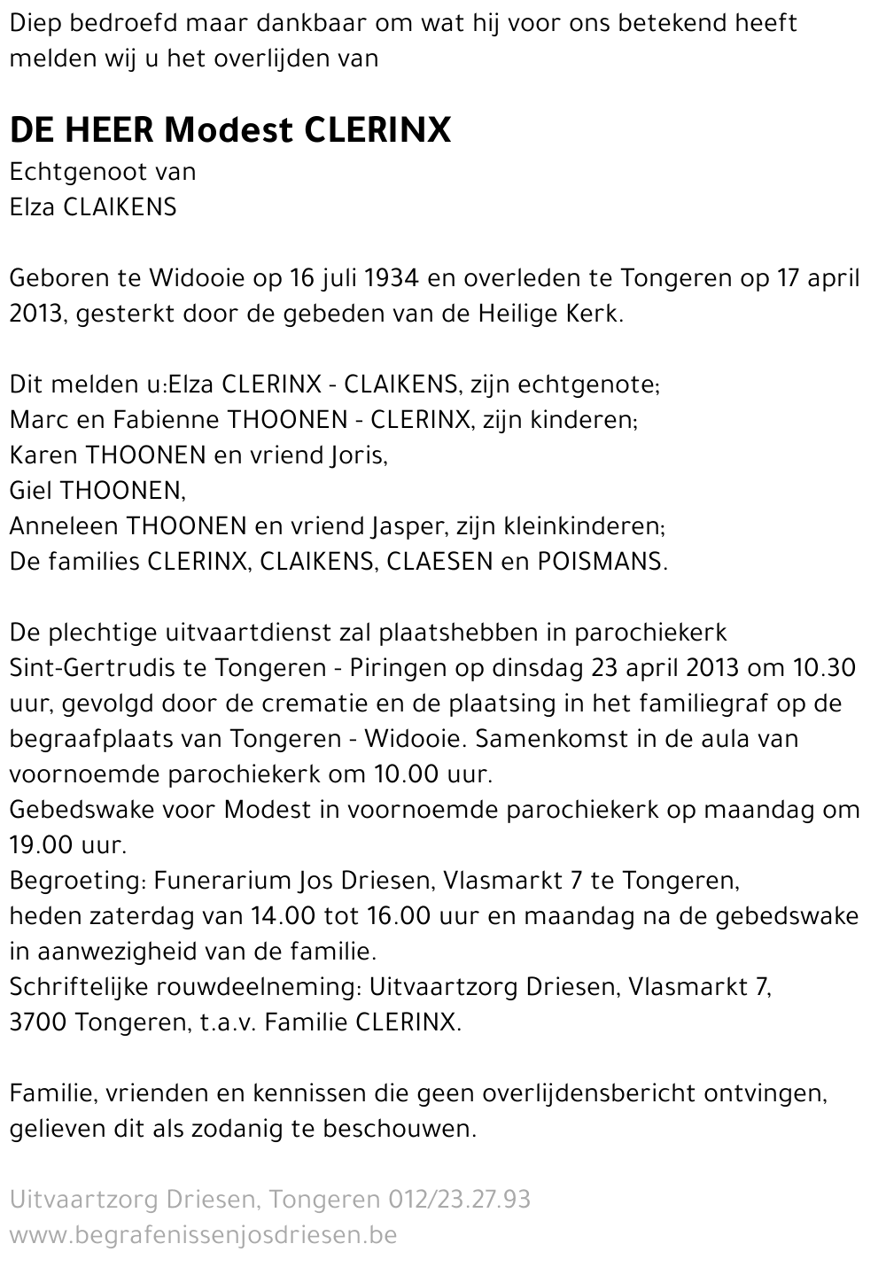 Modest Clerinx