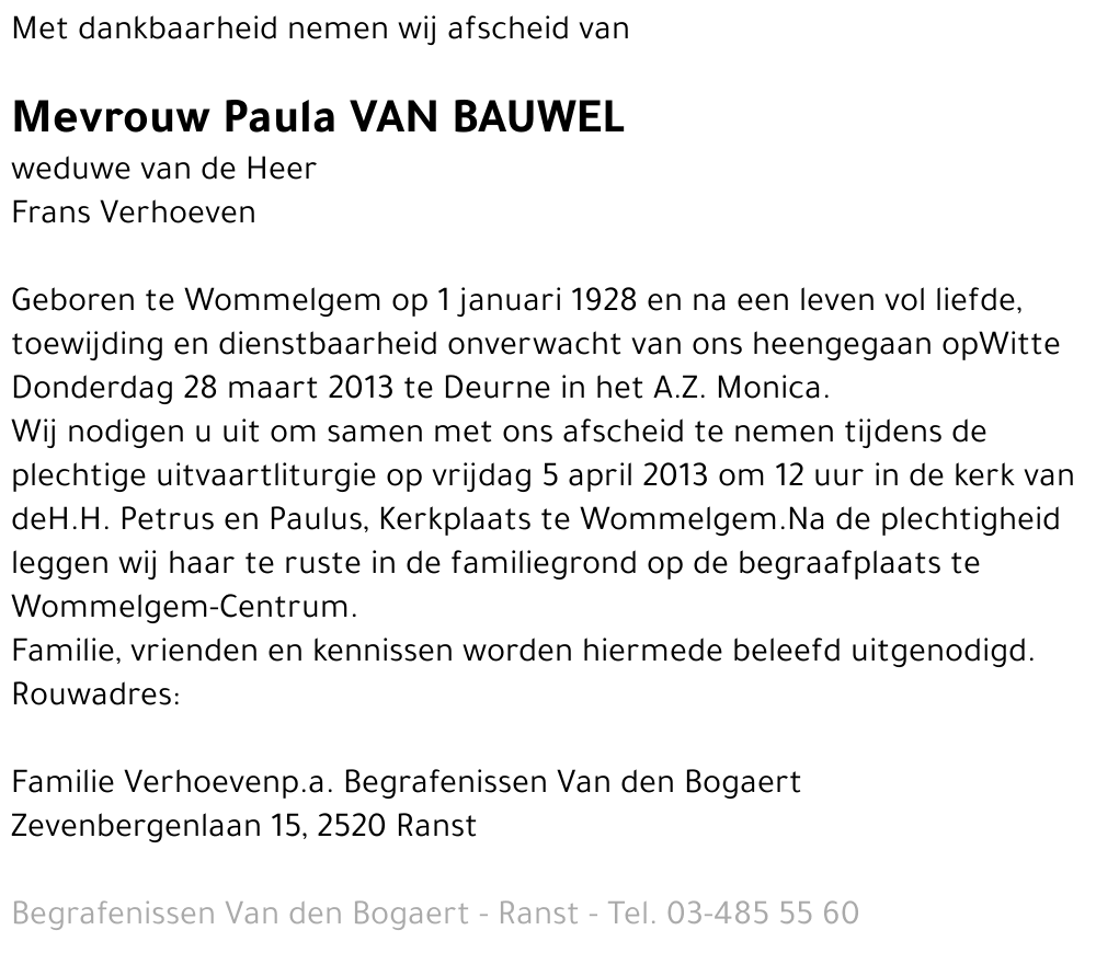 Paula Van Bauwel
