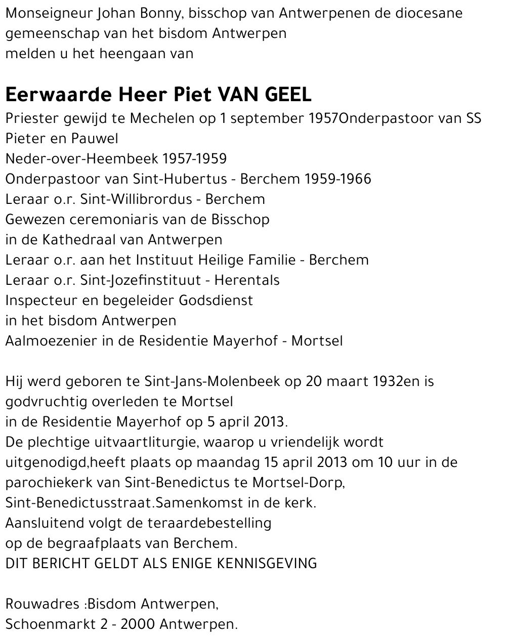 Piet Van Geel