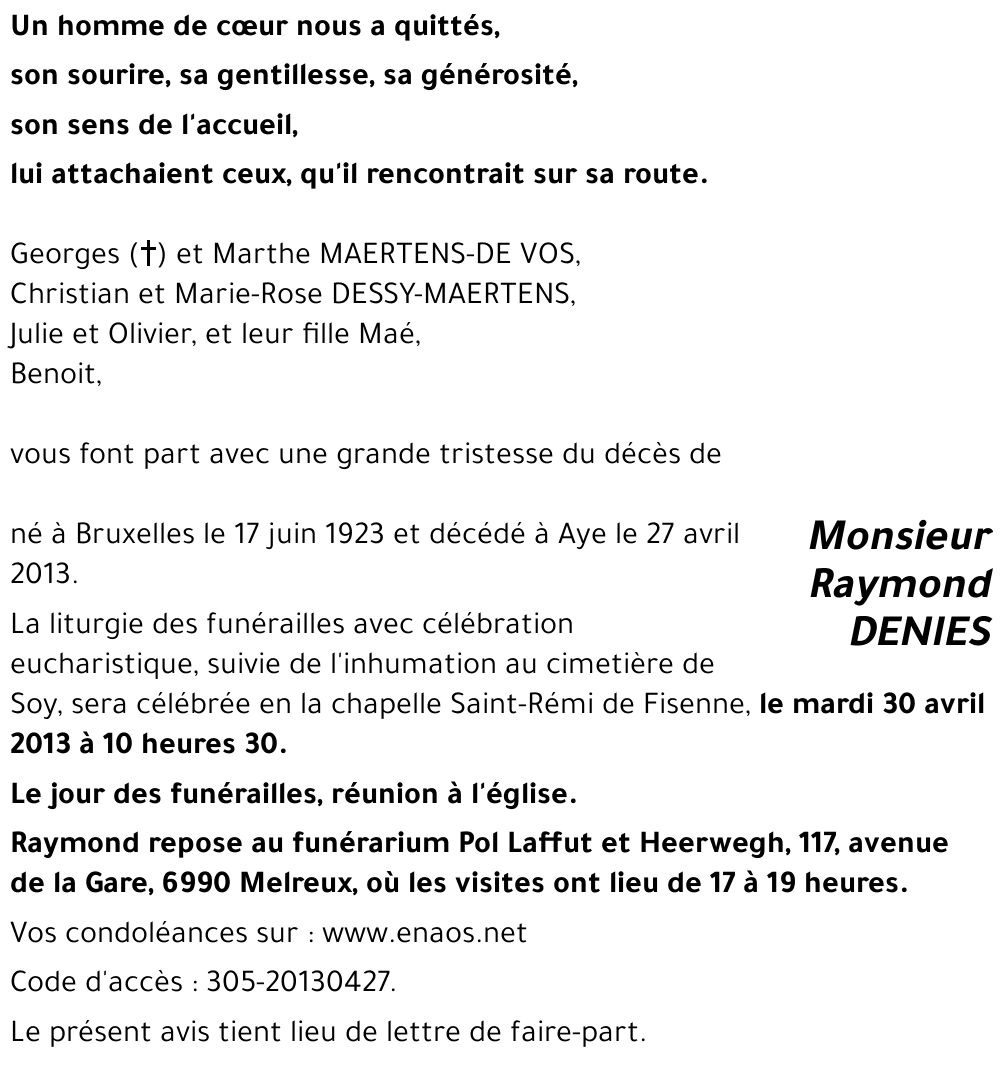 Raymond DENIES