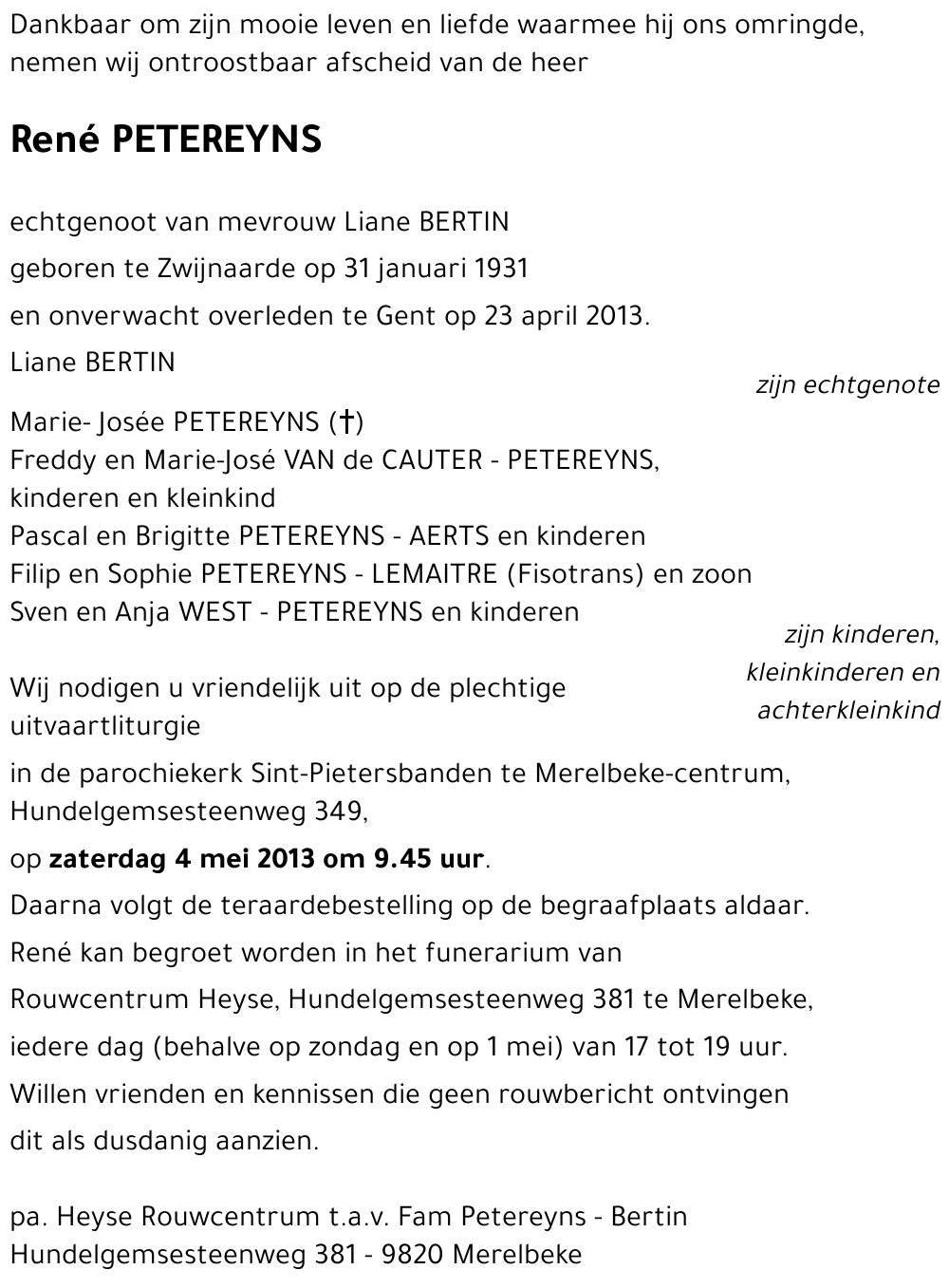 René PETEREYNS