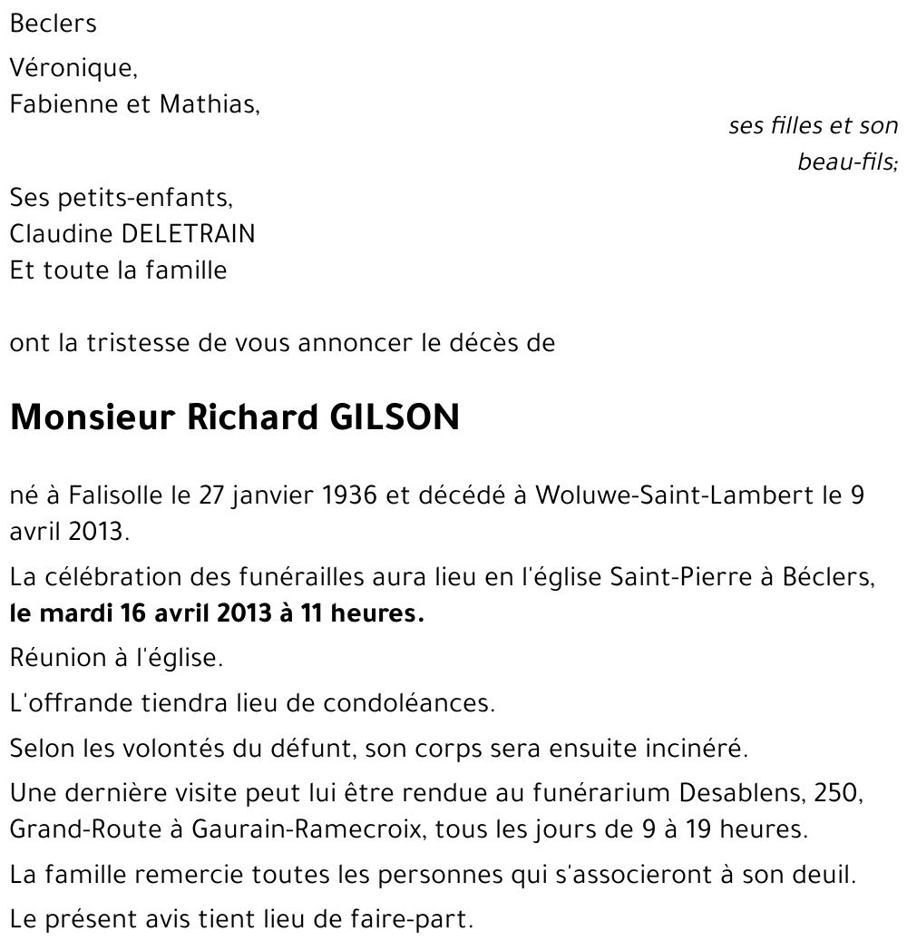 Richard GILSON