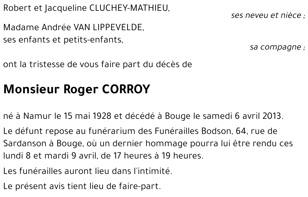 Roger CORROY