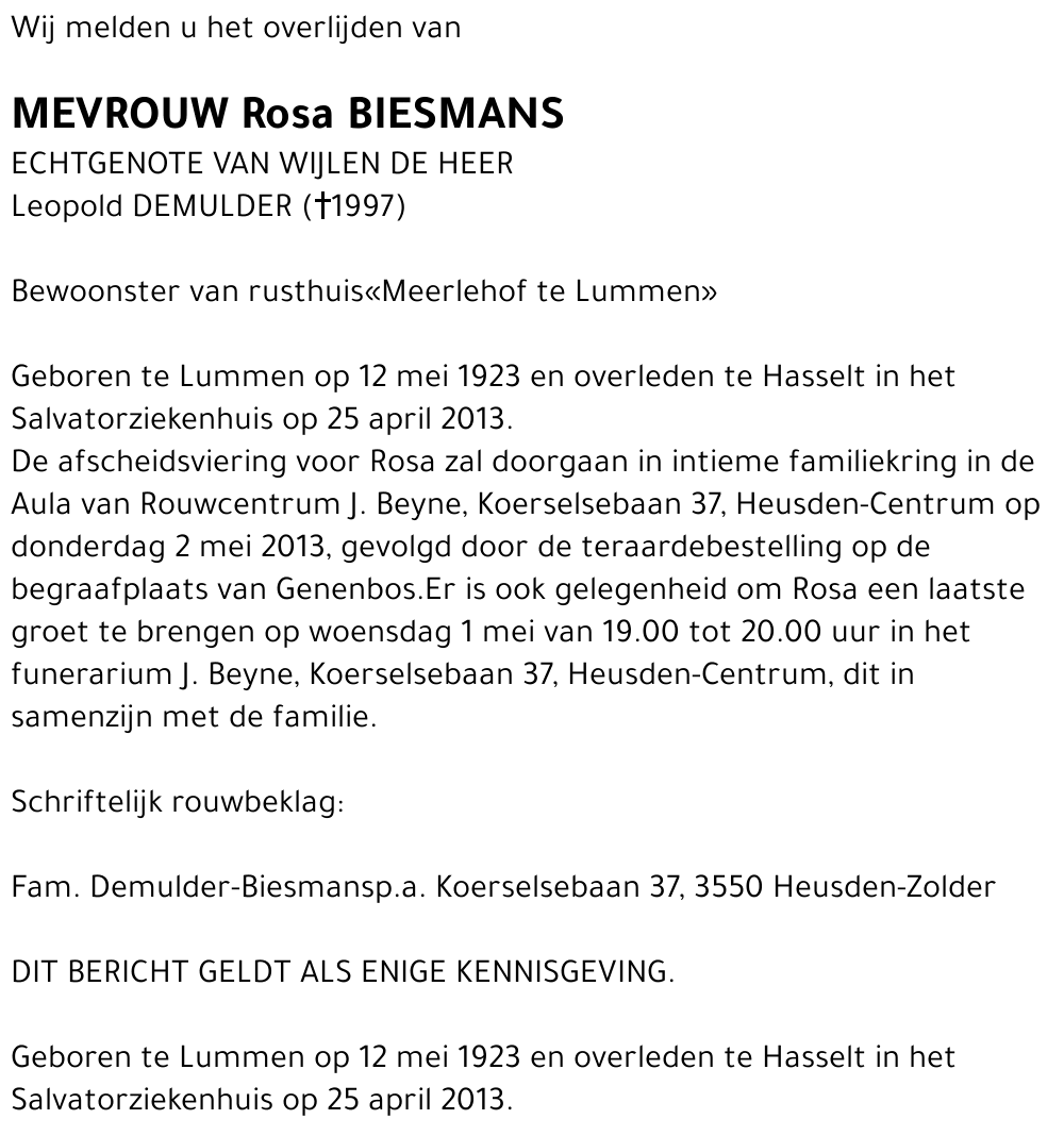 Rosa Biesmans