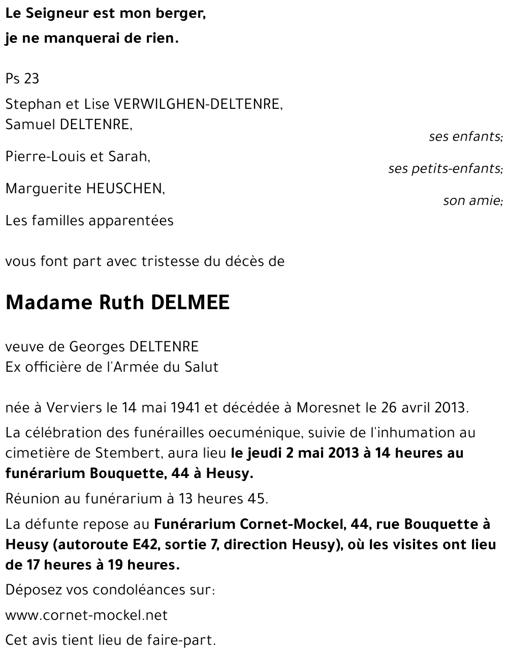 Ruth DELMEE