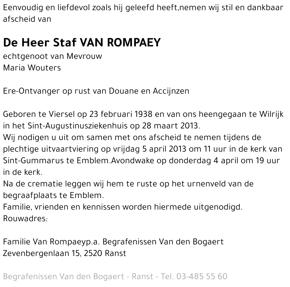 Staf Van Rompaey