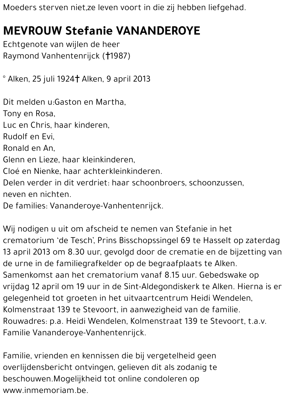 Stefanie VANANDEROYE