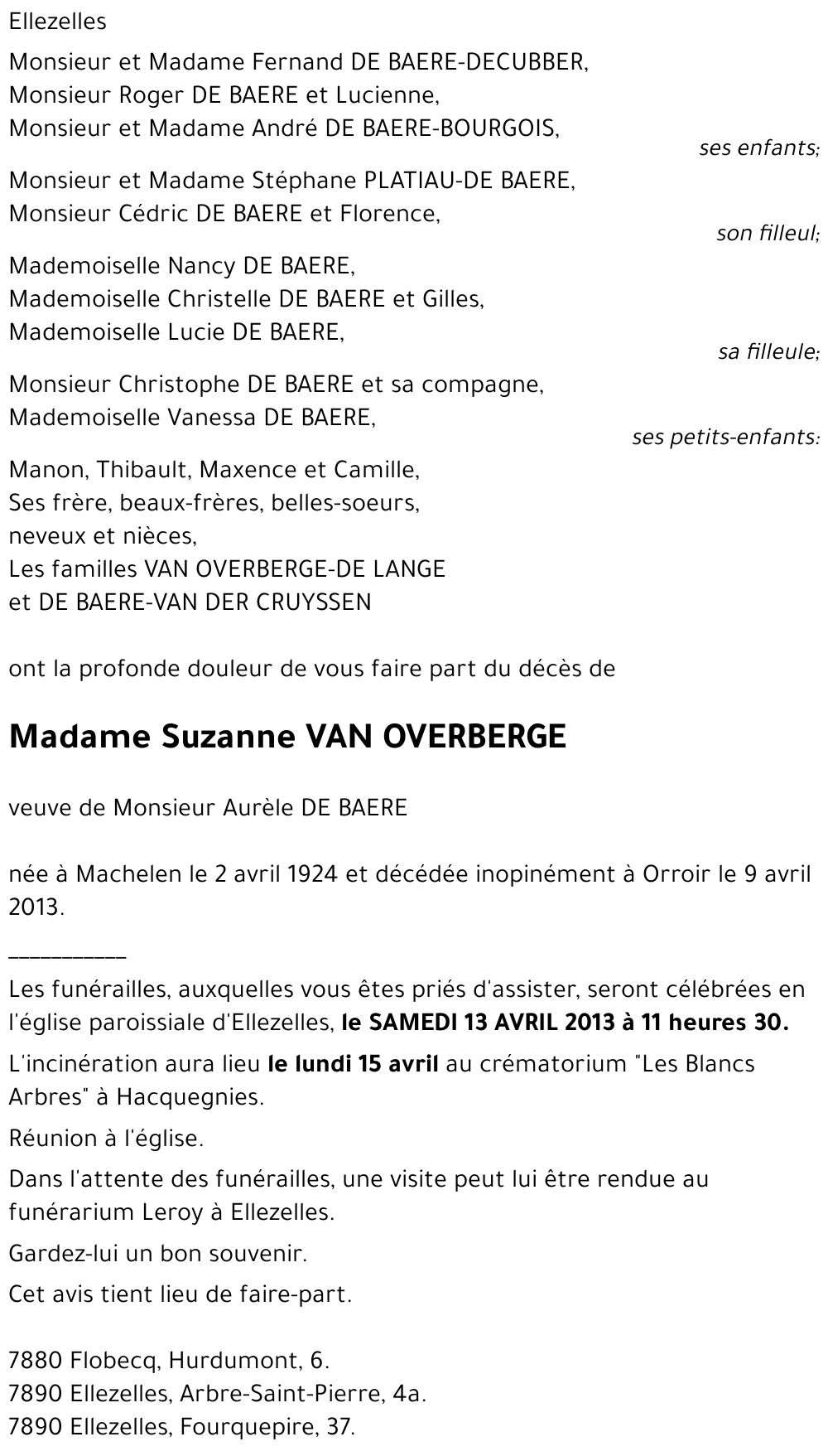 Suzanne VAN OVERBERGE