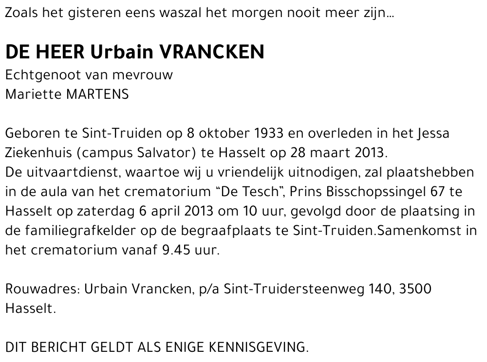 Urbain Vrancken