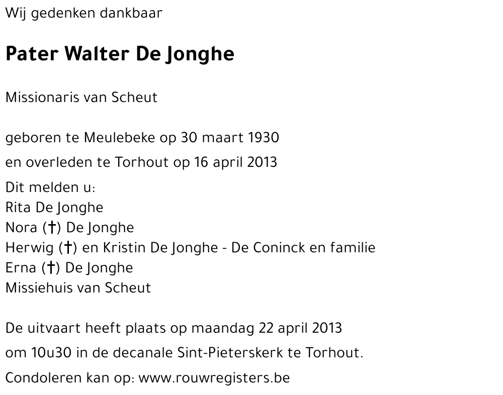 Walter De Jonghe
