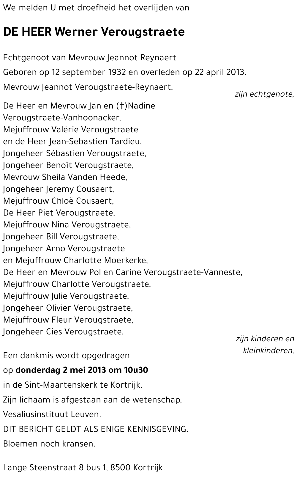 Werner VEROUGSTRAETE