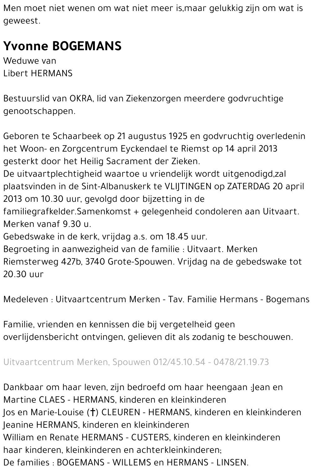 Yvonne BOGEMANS