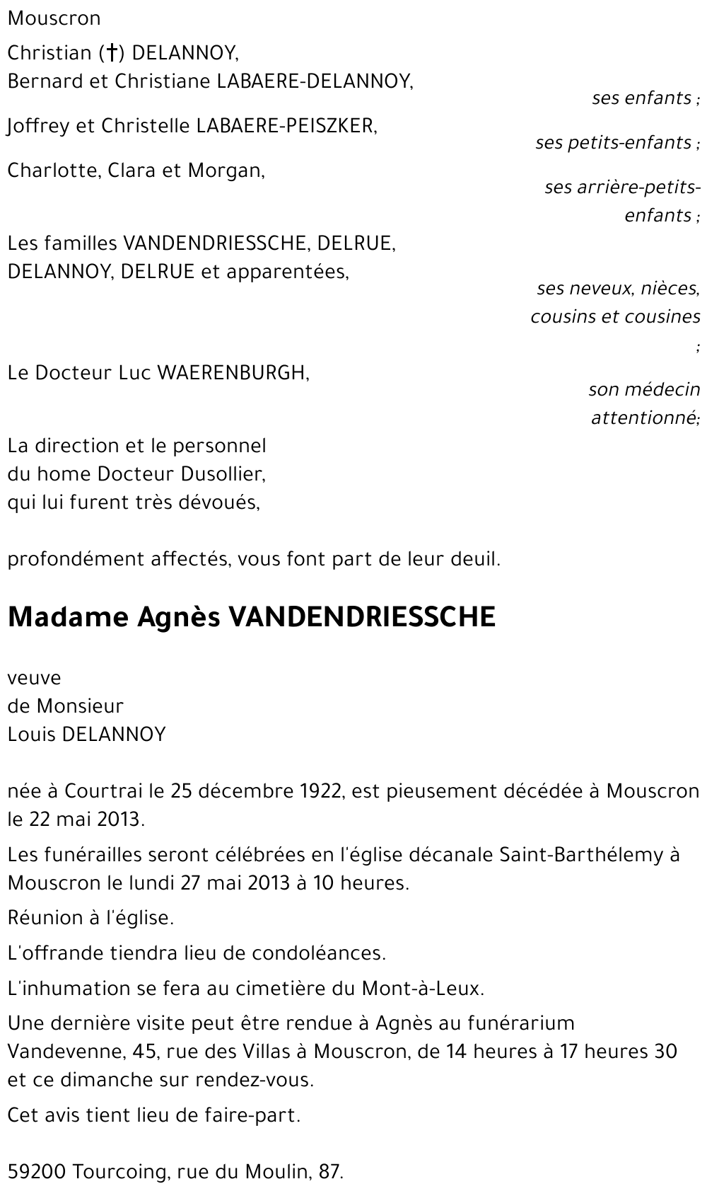 Agnès VANDENDRIESSCHE