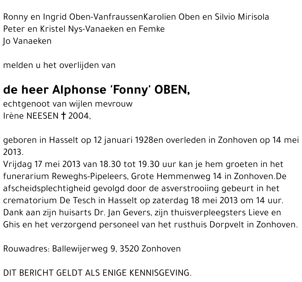 Alphonse 'Fonny' Oben