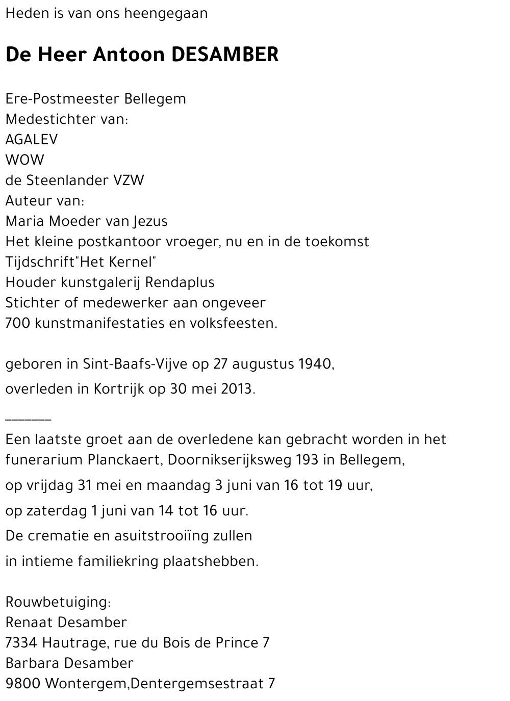 Antoon DESAMBER