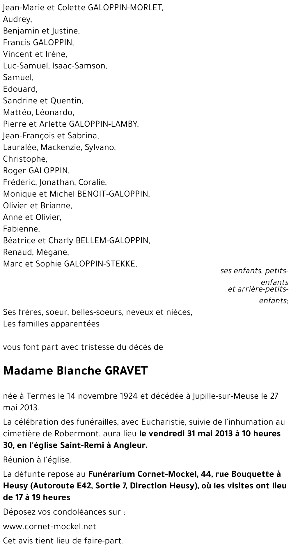 Blanche GRAVET