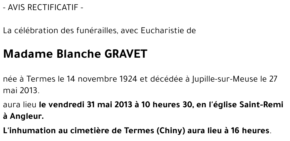 Blanche GRAVET