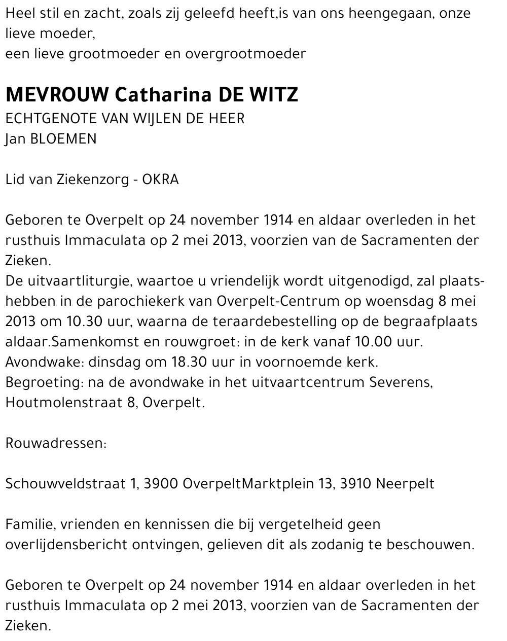 Catharina De Witz