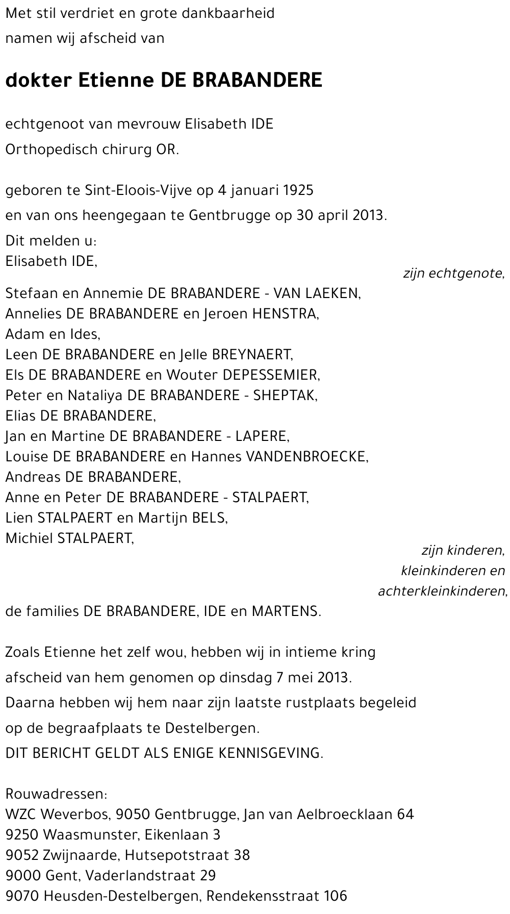 Etienne DE BRABANDERE