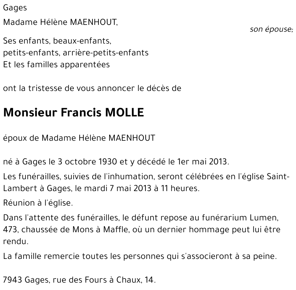 Francis MOLLE