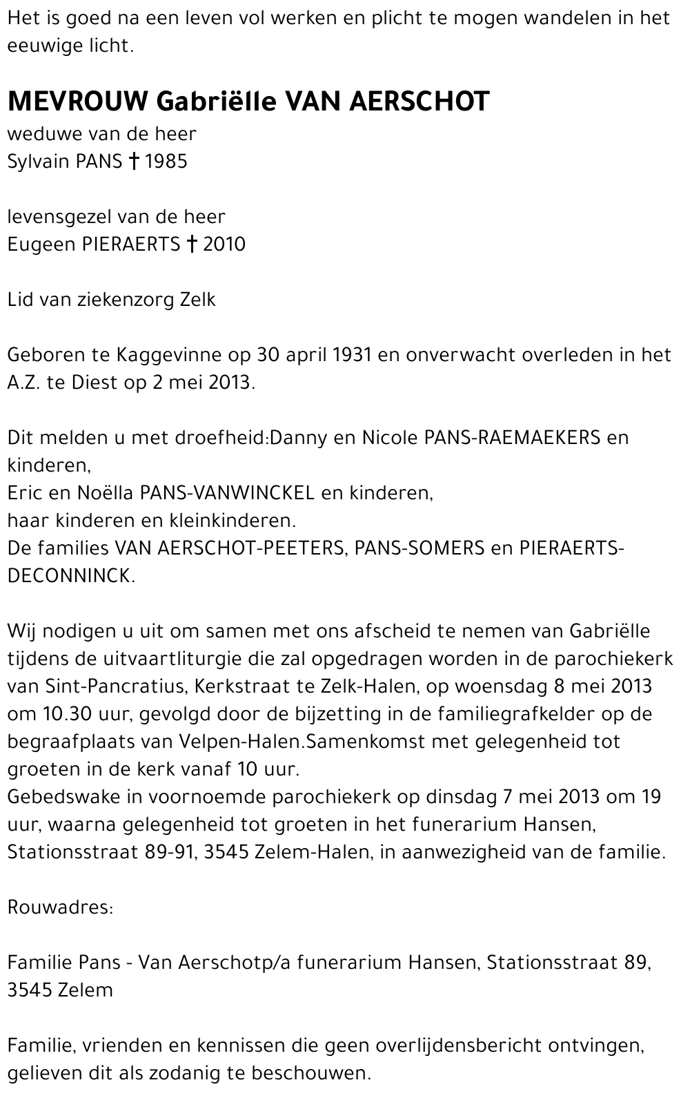 Gabriëlle VAN AERSCHOT