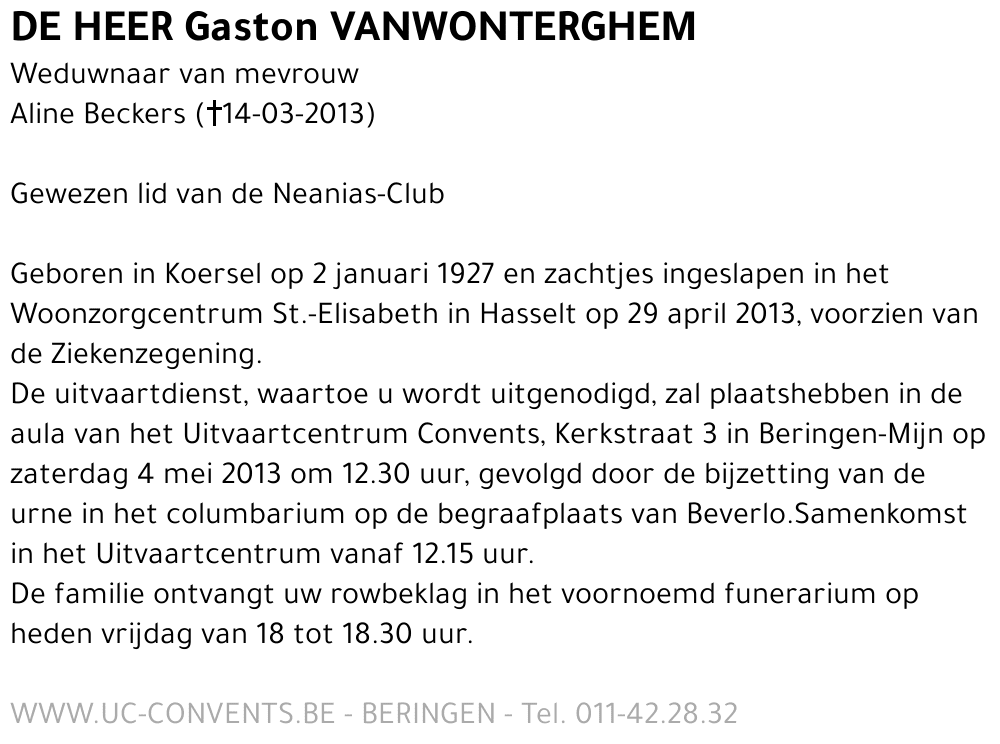 Gaston Vanwonterghem