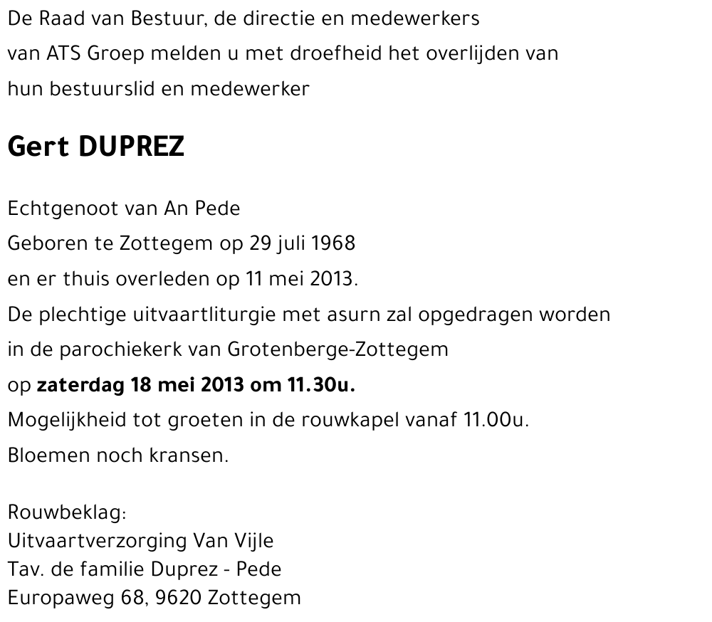 Gert DUPREZ