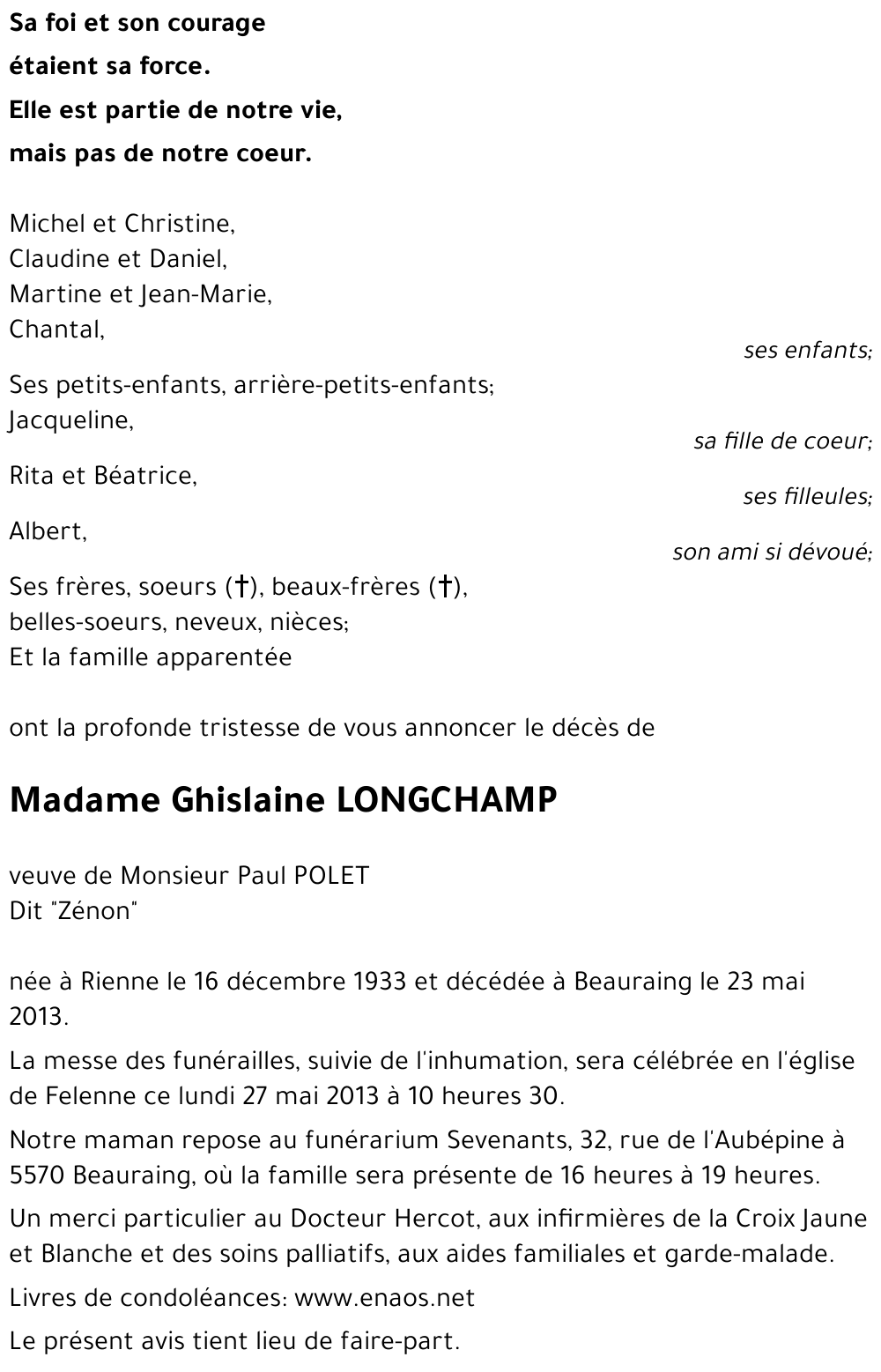 Ghislaine LONGCHAMP